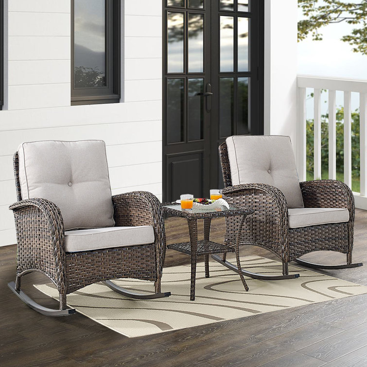 Patio table discount with rocking chairs